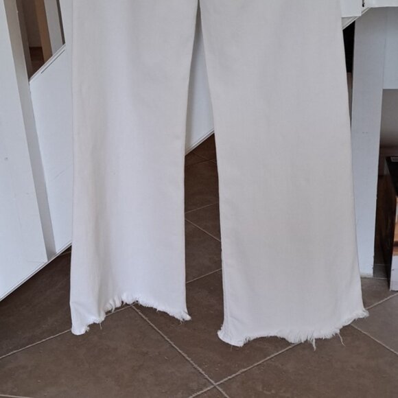 Mother Jeans TOMCAT Roller Chew White Almost Innocent sz27 Chewed hem/pocket - Picture 9 of 16